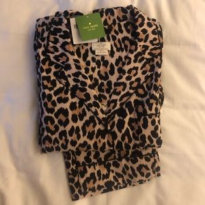 Kate Spade Leopard Print Pajamas NWT XL